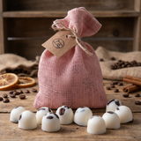 10 Vanilla & Coffee Scented Soy Wax Melts in Linen Bag