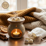 10 Orange & Cinnamon Scented Soy Wax Melts in Linen Bag