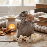10 Orange & Cinnamon Scented Soy Wax Melts in Linen Bag