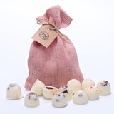 10 Orange & Cinnamon Scented Soy Wax Melts in Linen Bag