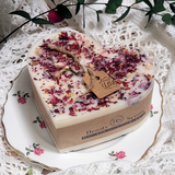 Large Heart Scented Soy Wax  Candle With Rose Petals box of 6