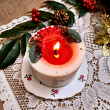Large Candle with Winter Poinsettia, box of 6