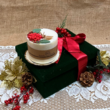 Large Candle with Winter Poinsettia, box of 6