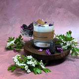 Large Candles with Blackberry in glass container