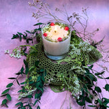 Large Candles with Raspberry in glass container, box of 6