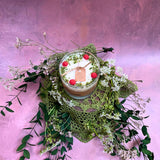 Large Candles with Raspberry in glass container, box of 6
