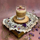 Large Scented Soy Wax  Candle With Rose Petals In Glass Container box of 6