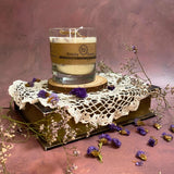 Large Scented Soy Wax  Candle With Rose Petals In Glass Container box of 6