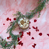 Large Scented Soy Wax  Candle With Rose Petals In Glass Container box of 6