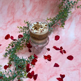 Large Scented Soy Wax  Candle With Rose Petals In Glass Container box of 6