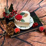 Large Heart Candle with Winter Poinsettia, box of 6