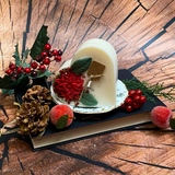 Large Heart Candle with Winter Poinsettia, box of 6