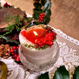 Medium Candle with Winter Poinsettia, box of 6