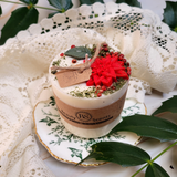 Medium Candle with Winter Poinsettia, box of 6