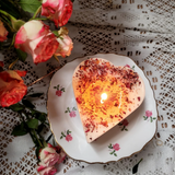 Small Heart Scented Soy Wax  Candle With Rose Petals box of 6
