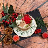 Small Candle with Winter Poinsettia, box of 6
