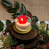 Small Candle with Winter Poinsettia, box of 6