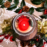Small Candle with Winter Poinsettia, box of 6
