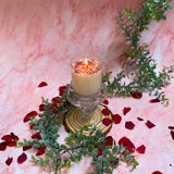 Small Scented Soy Wax  Candle With Rose Petals In Glass Container box of 6