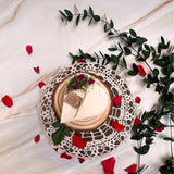Small Heart Shape Scented Candles with Rose Buds box of 6