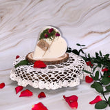 Small Heart Shape Scented Candles with Rose Buds box of 6