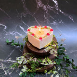 Large Heart Candles with Raspberry, box of 6