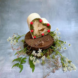 Large Heart Candles with Raspberry, box of 6