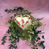 Large Heart Candles with Raspberry, box of 6