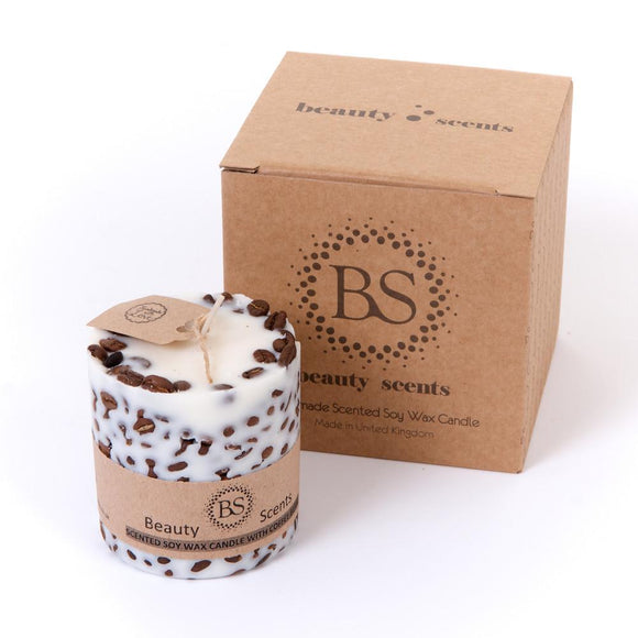 Medium Scented Soy Wax  Candle With Coffee Beans box of 6