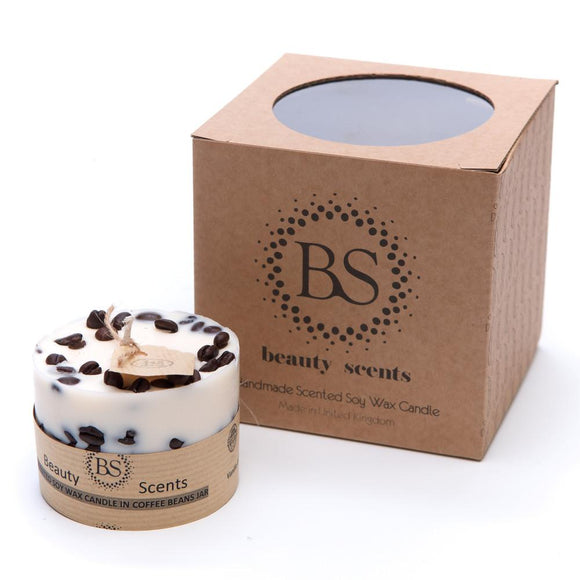 Small Scented Soy Wax  Candle With Coffee Beans box of 6