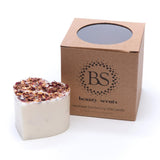 Small Heart Scented Soy Wax  Candle With Rose Petals box of 6