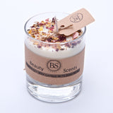 Small Scented Soy Wax  Candle With Rose Petals In Glass Container box of 6
