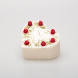 Large Heart Candles with Raspberry, box of 6