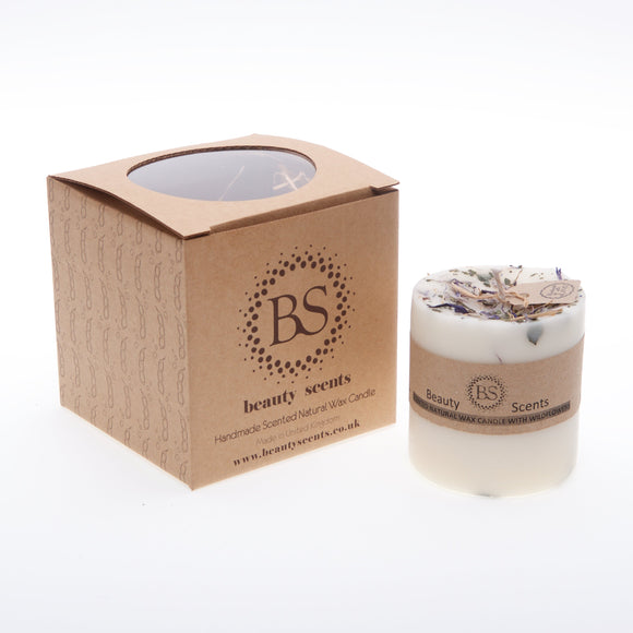 Medium Scented Soy Wax  Candle With Wild Flowers box of 6